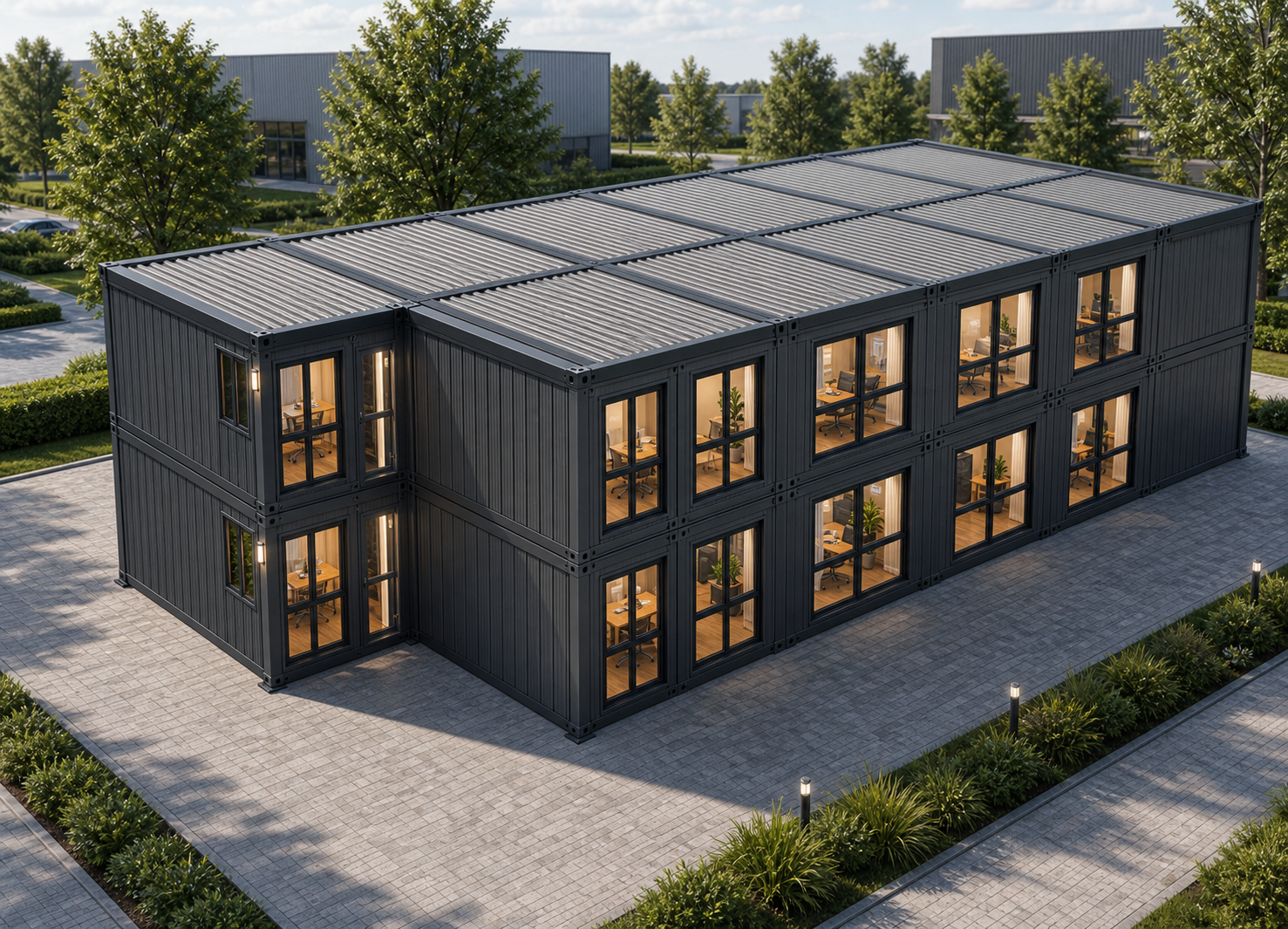 Moderne Containeranlage als Konfigurator-Start